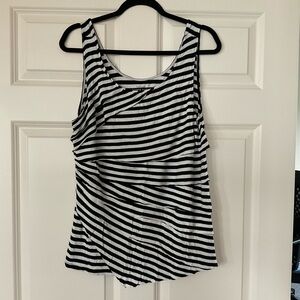 Torrid black and white striped tank